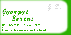 gyorgyi bertus business card