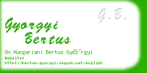 gyorgyi bertus business card